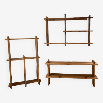 trio of pine shelves revival constructivists