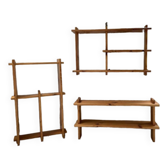 trio of pine shelves revival constructivists