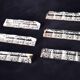 6 triangular-shaped knife rests in lead crystal