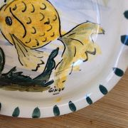 Pair of ramekin bowls fish Vallauris vintage Rubino