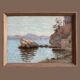 The cornice, marine in oil on wood, early 20th century.