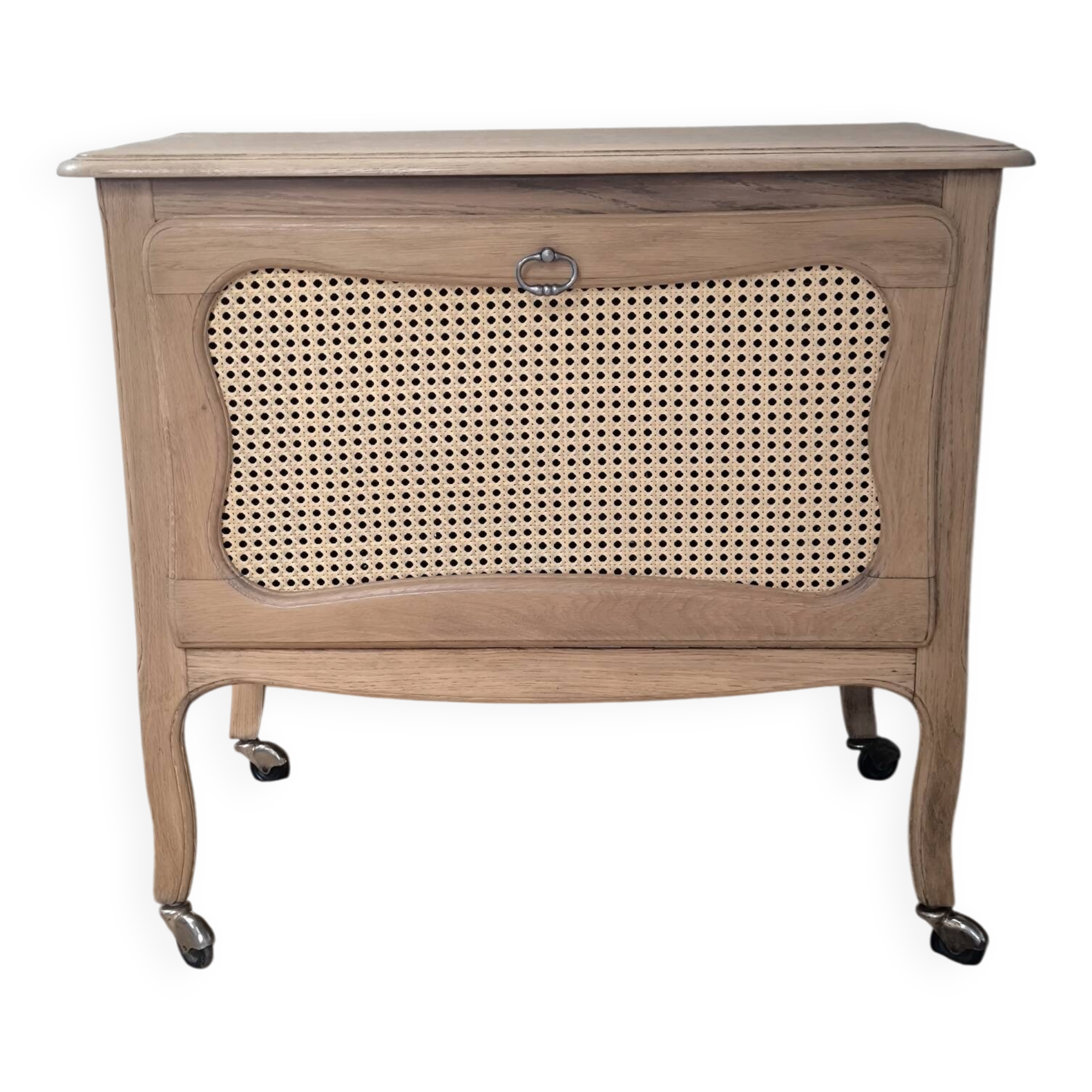 Bar cabinet / Sideboard in oak & natural caning – 1950s