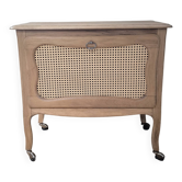 Bar cabinet / Sideboard in oak & natural caning – 1950s