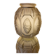 Vase Art déco en verre pressé dépoli avec décor floral, probablement des années 40