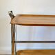 Metal trolley in beech wood and metal upright from the 60s
