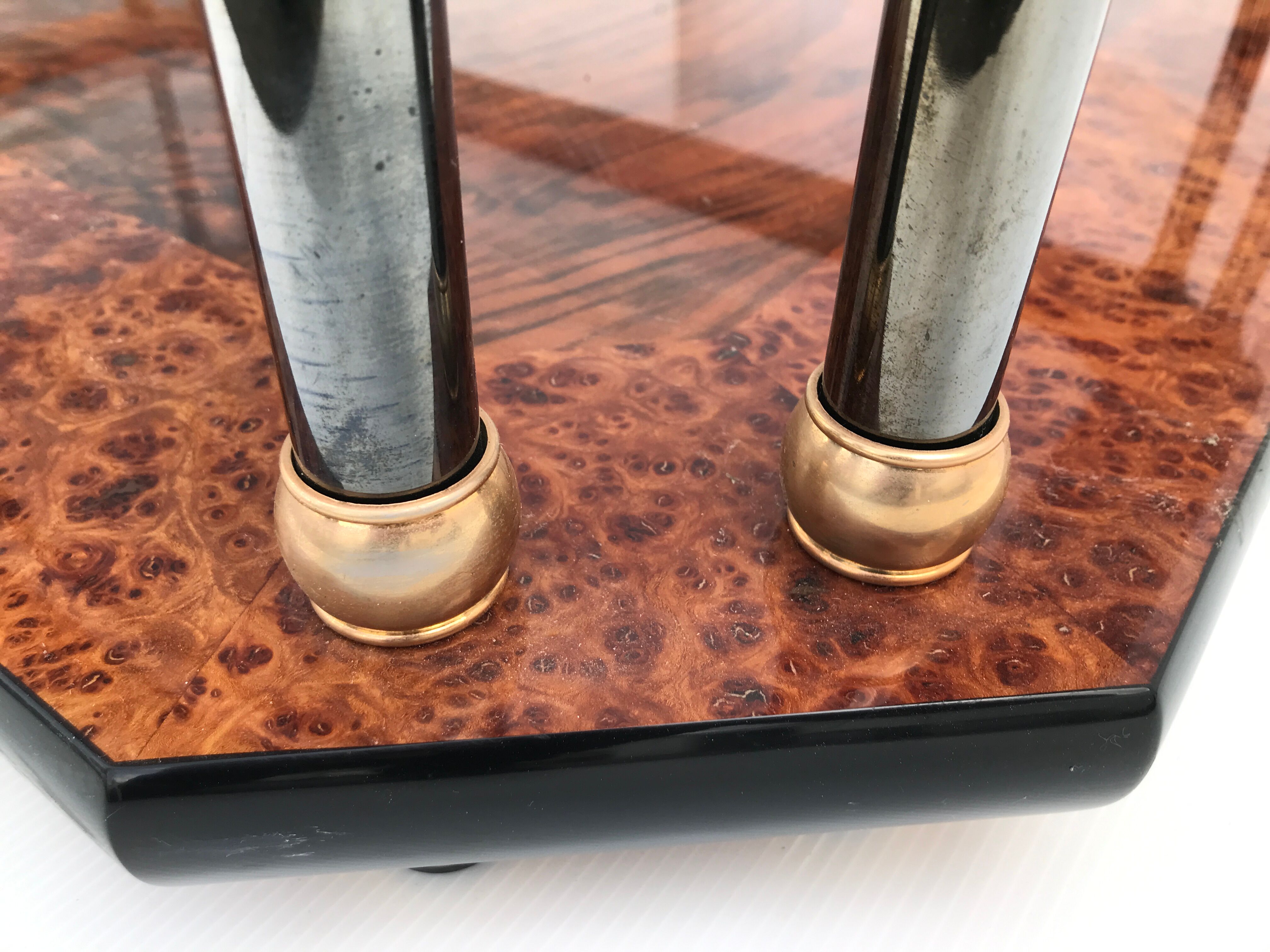 Elm magnifying glass coffee table and glass 60s
