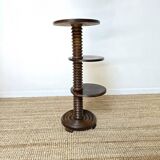 Charles Dudouyt style turned wood side table