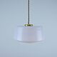 Vintage Mid-Century Baby Blue Glass and Brass Pendant Lamp