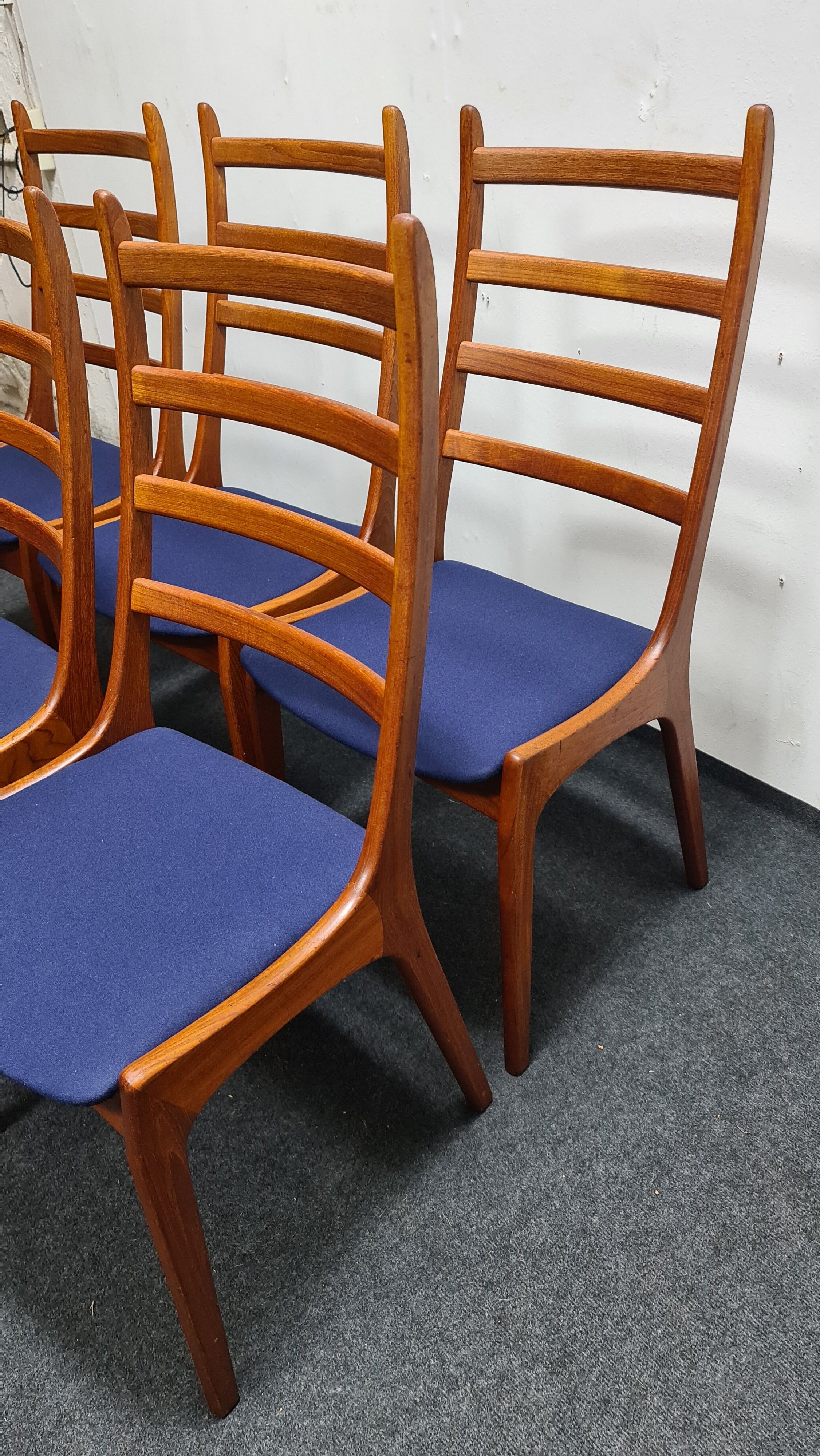 Vintage Danish design teak Dinning chairs by Kai Kristiansen for K  S mobel Denmark