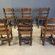 Vintage brutalist dining chairs, set of 6 - 1960s