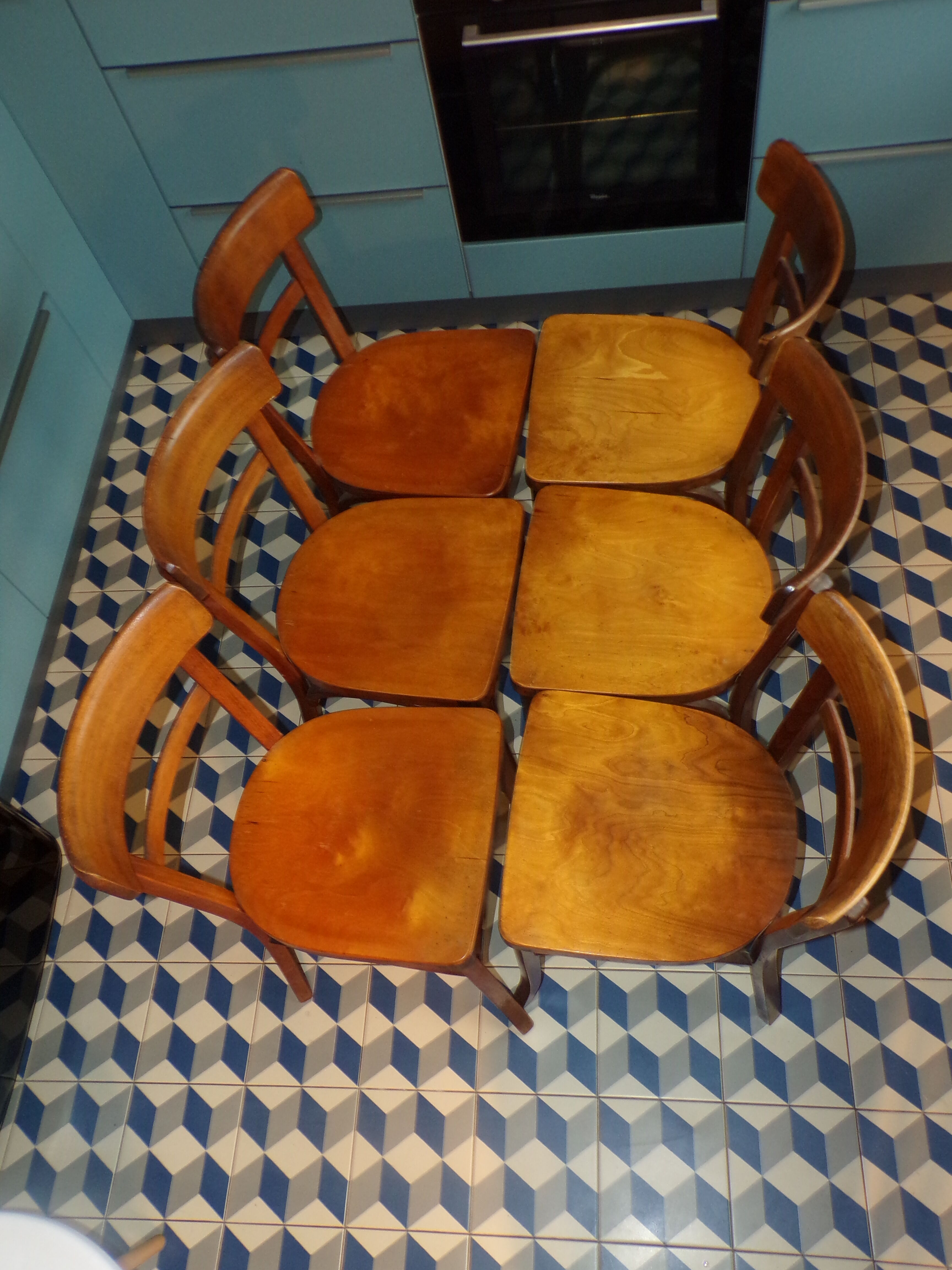 Set of 6 chairs bistro Baumann 1950