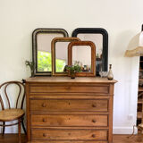 Miroir Louis Philippe ancien assiette en bois