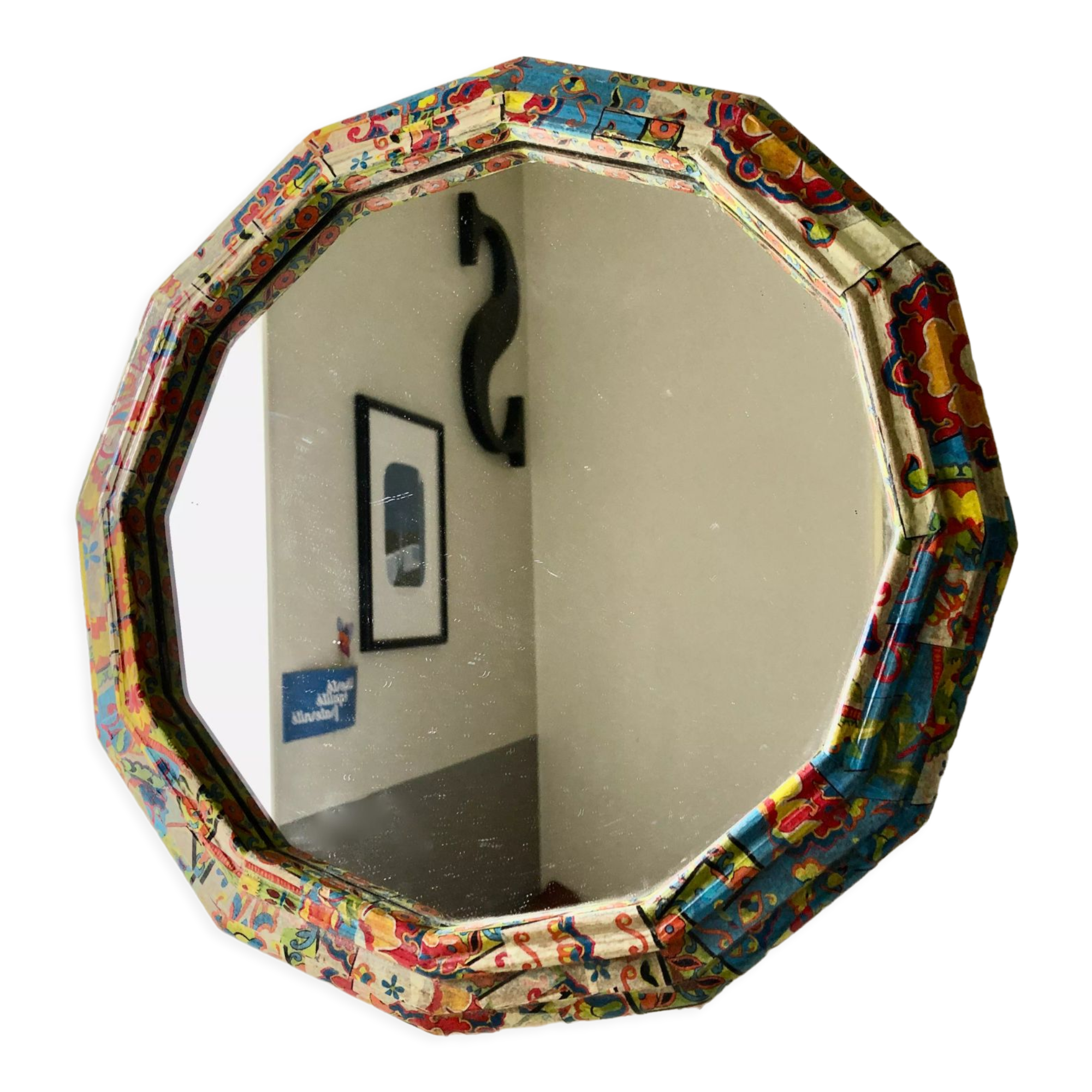 Vintage floral paper mirror