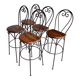 High chairs in rosewood and wrought iron