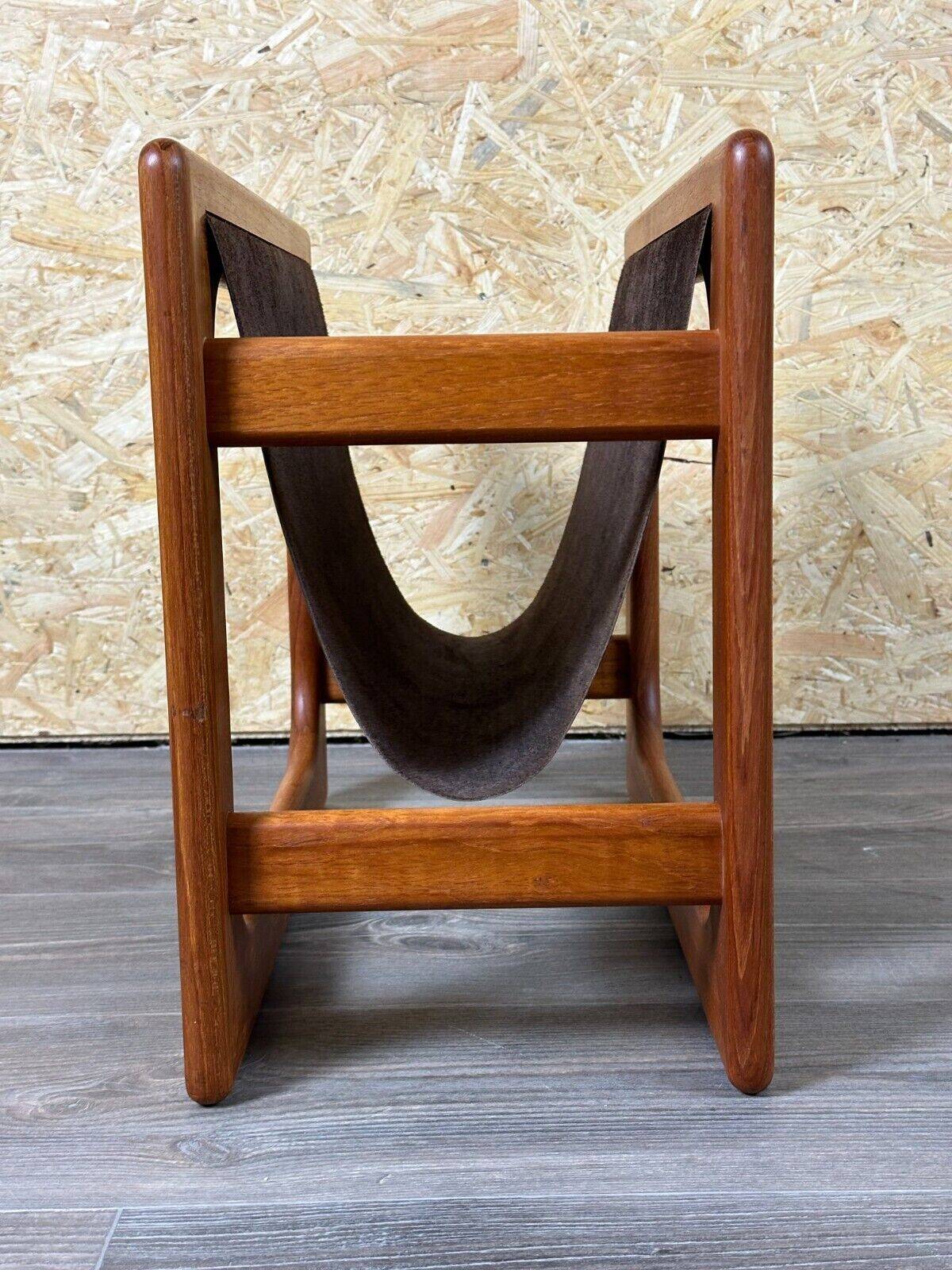 60s 70s newspaper holder Aksel Kjersgaard made of teak & leather