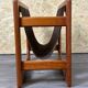 60s 70s newspaper holder Aksel Kjersgaard made of teak & leather