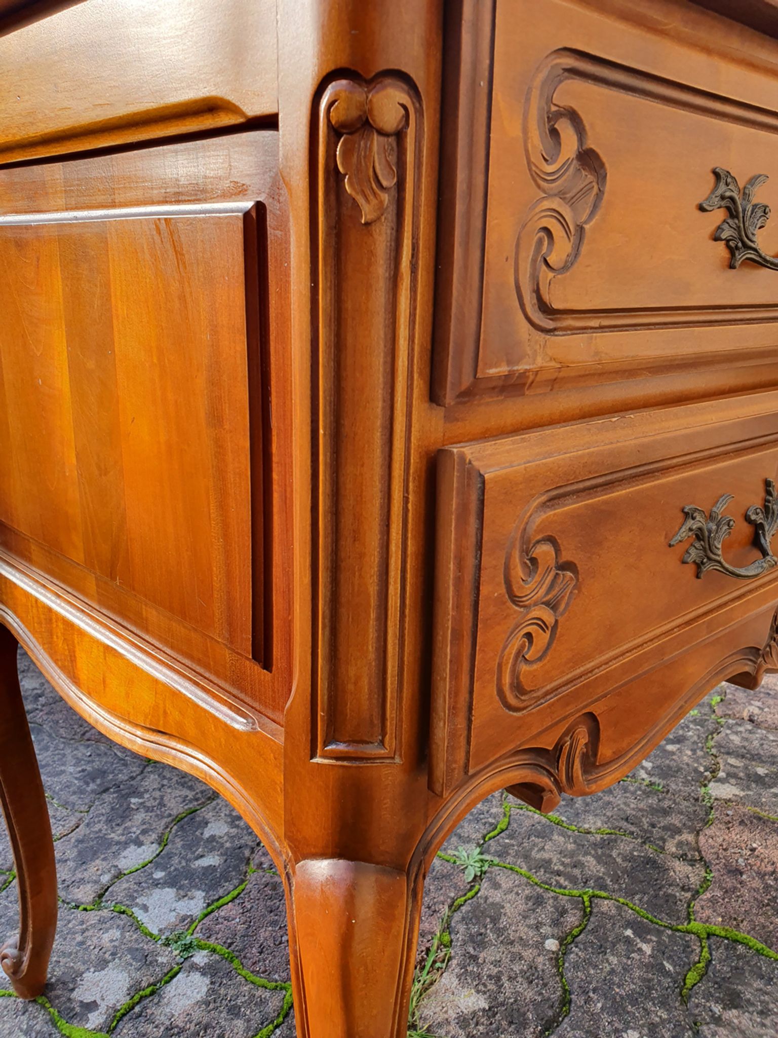 Louis XV mind jumper dresser, 2 drawers, cherry, 60s