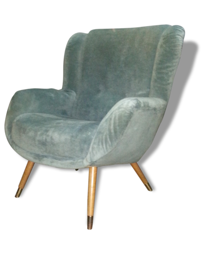 Fauteuil bergere wing chair année 50 60