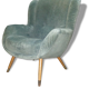 Fauteuil bergere wing chair année 50 60