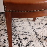 Chaise en acajou et cuir de style Consulat-Empire