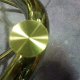 Round table in chrome and glass