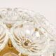 Sputnik ceiling light in floral glass and brass, Germany, 1960s.