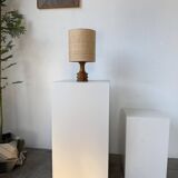 1950s turned olive wood table lamp