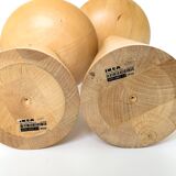 Vintage IKEA turned wooden candle holders | Pair