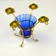 Brass and Cobalt Blue Glass Candle Holder, Sweden, 1960s