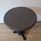 Bistro table 1930 foot cast iron and wooden tray