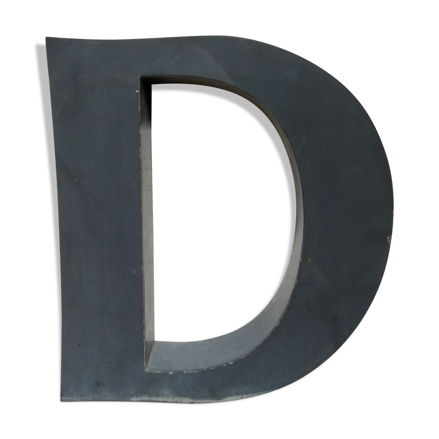 Letter D old embossed and zinc