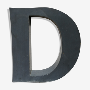 Letter D old embossed and zinc