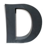 Lettre D ancienne en relief et en zinc