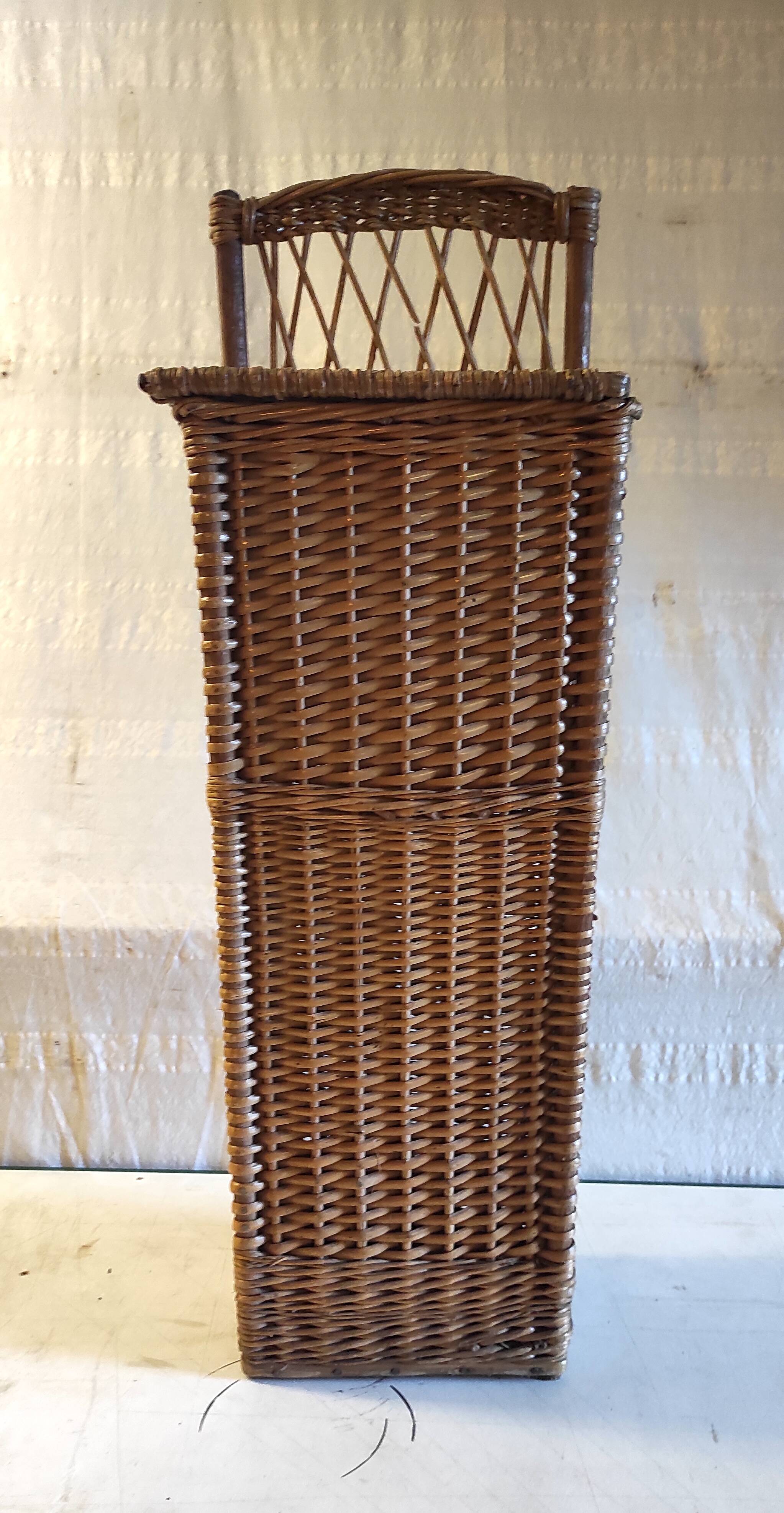 Wicker bread bin - mid-20th century