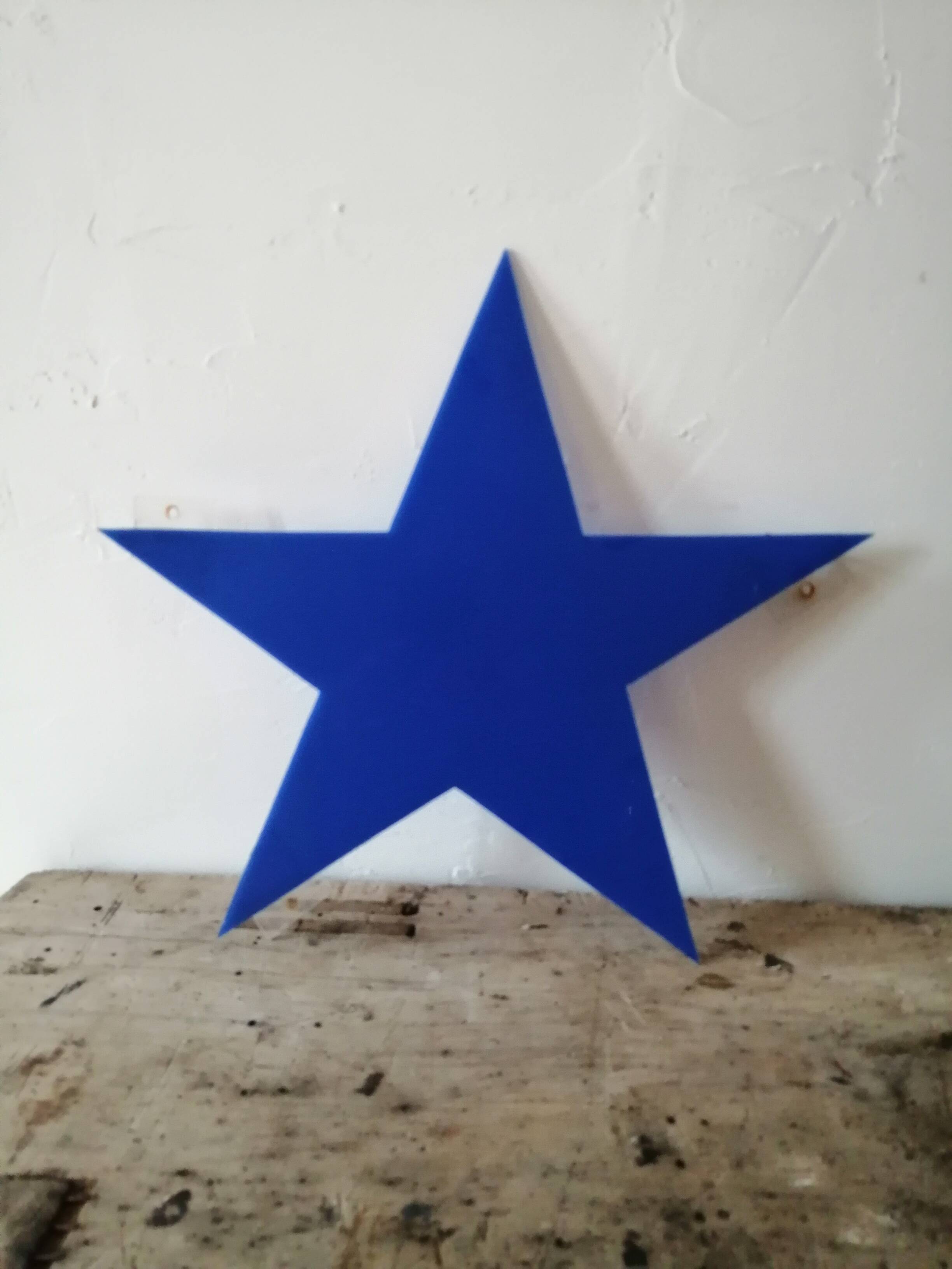 Vintage blue plexiglass sign letter "Star"