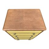 Art Deco chest of drawers in raw oak and yellow