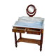 Antique white marble dressing table with drawer
