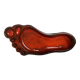 Red ceramic footprint catchall.
