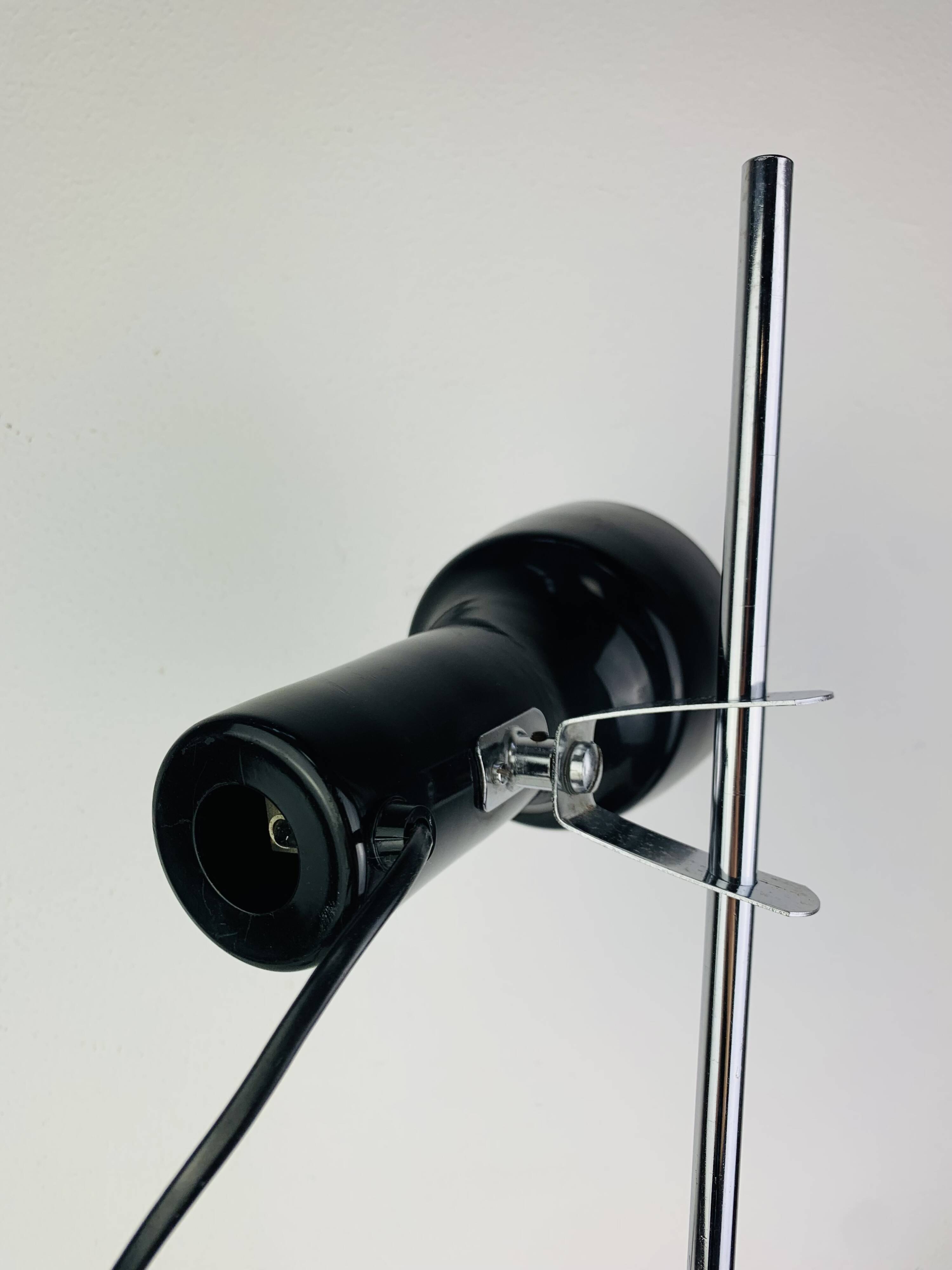 Lampe de bureau spot noir et chrome, années 60, réglable