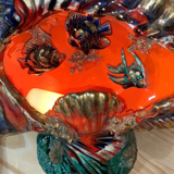 Veilleuse poisson en céramique vintage