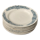 Set of 8 flat plates iron earth model Longchamp Alésia