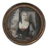 Miniature of the 18th century. watercolor on cardboard.