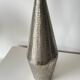 Vase losange en métal griffé argenté