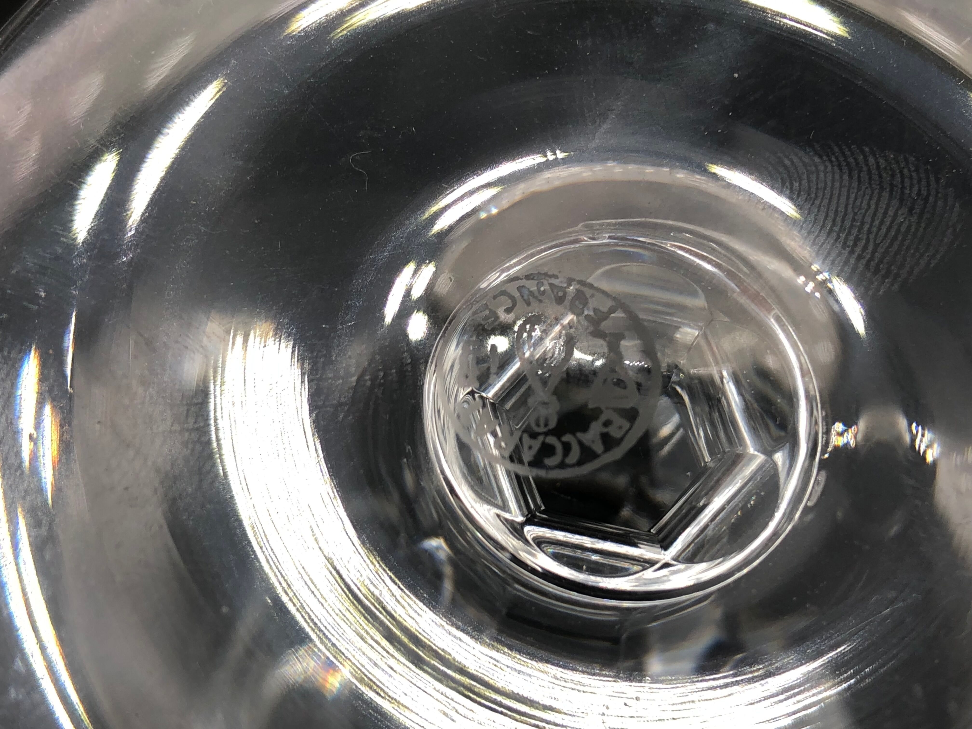 6 baccarat crystal wine glasses signed Polignac model