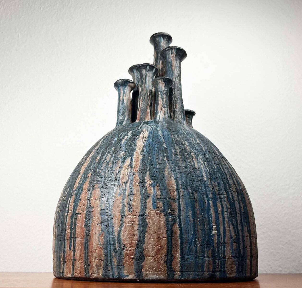 Large Fireplace Vase Studio in Brutalist Mid-Century Ceramic by Gerhard Liebenthron, 1974