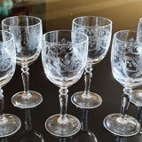 6 vintage crystal glasses from Arques model Dampierre