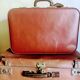Old suitcase in vulcanized fibre