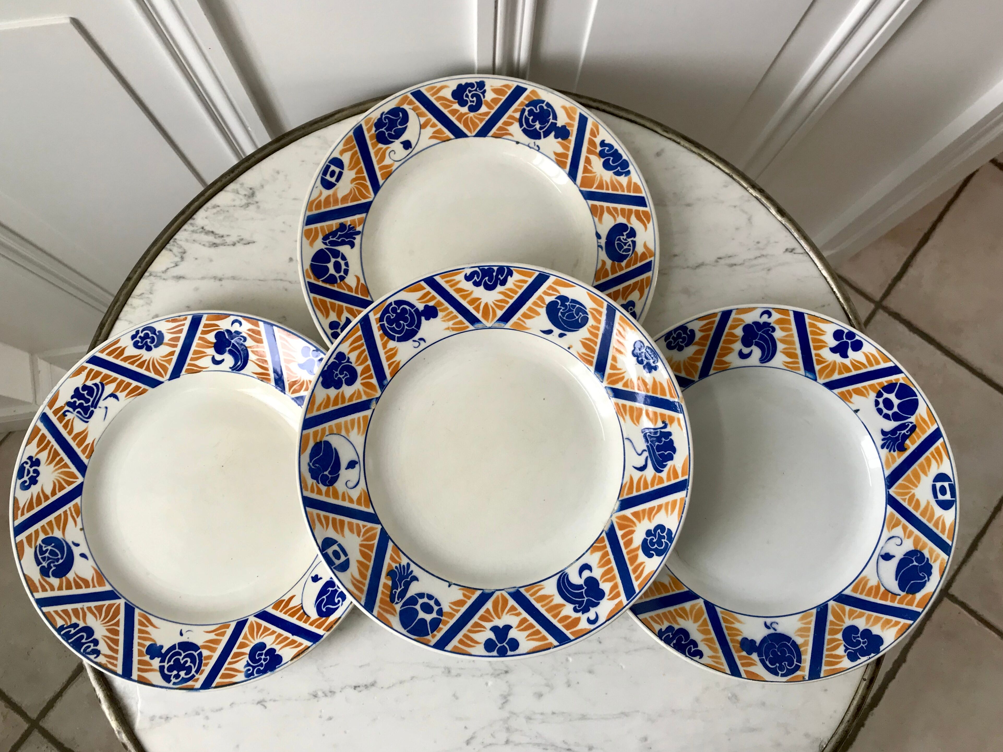 Set of 4 flat plates Moulin des Loups and Orchies model Canada