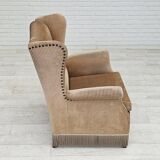 1970s, Danish design, armchair in corduroy, ash wood, original condition.