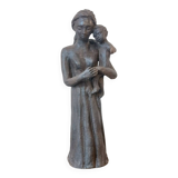 Sculpture representing a woman holding a child - original terracotta